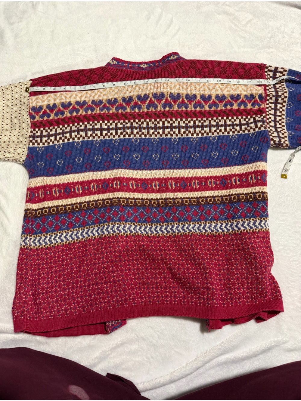 Vintage Cabin Creek Geometric Patchwork Knit Cardigan Grandpa Sweaters - Picture 5 of 6